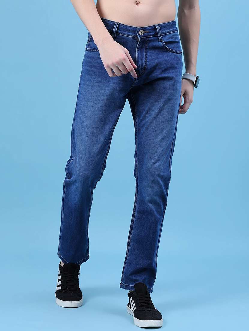 men solid mid rise slim fit jeans - 21999817 -  Standard Image - 1