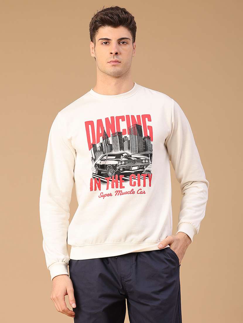 men printed long sleeve regular fit sweatshirt - 21999852 -  Standard Image - 1