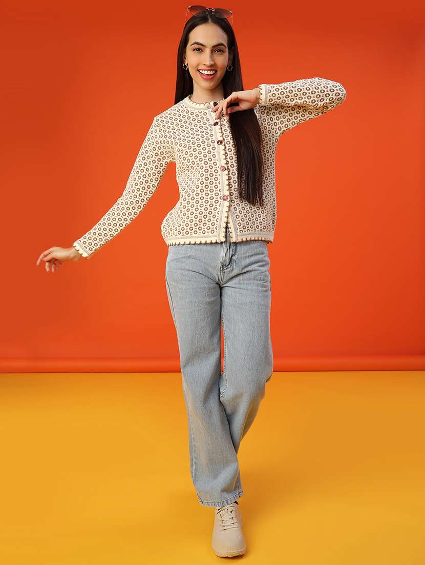 women self design long sleeve cardigan - 21999859 -  Standard Image - 4