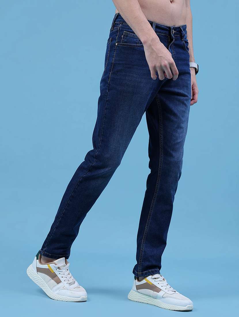 men solid mid rise slim fit jeans - 21999903 -  Standard Image - 1