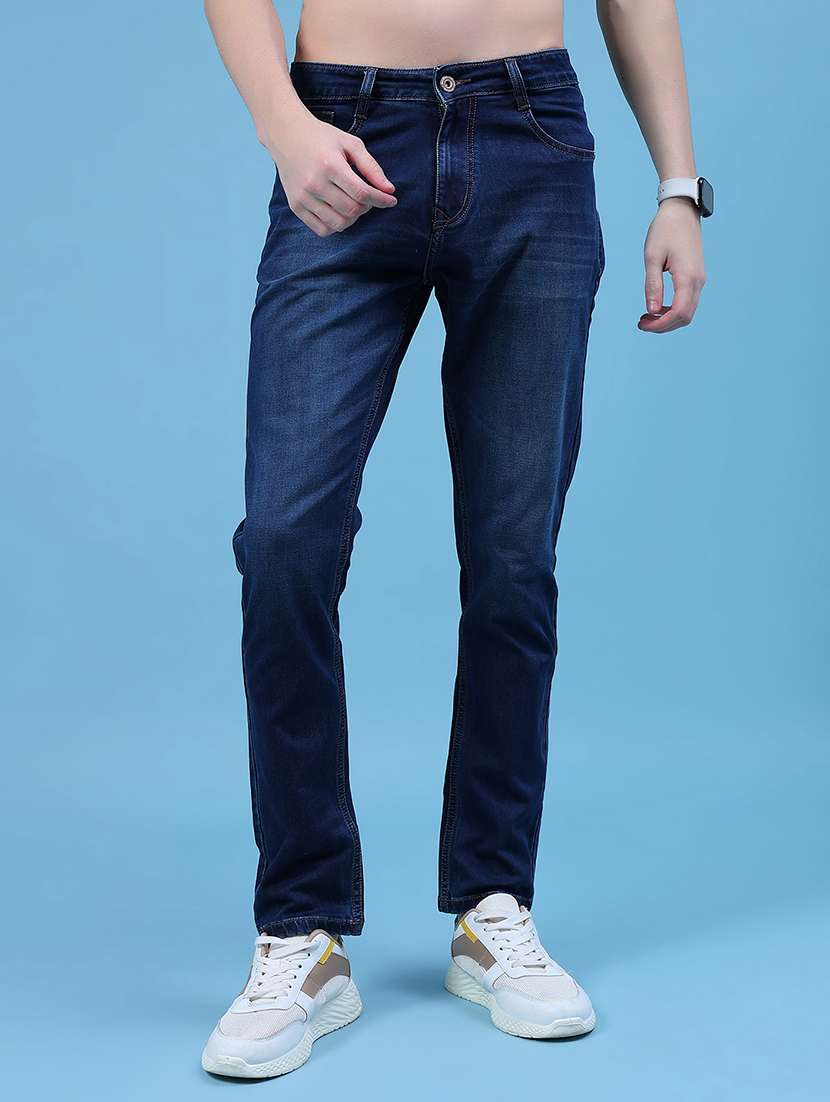 men solid mid rise slim fit jeans - 21999907 -  Standard Image - 1