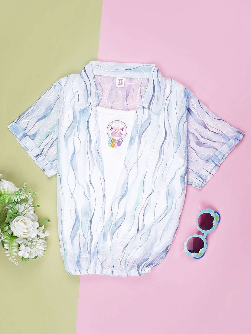 girls printed short sleeve top