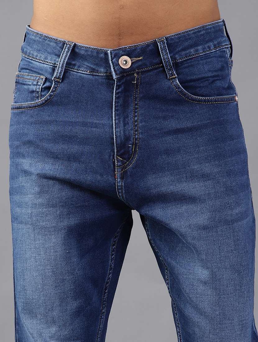 men solid mid rise slim fit jeans - 21999941 -  Standard Image - 4