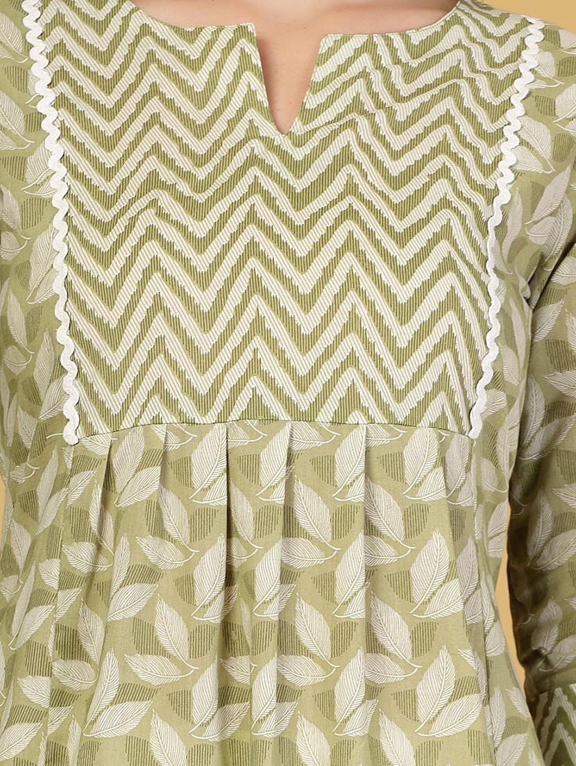 women printed three quarter sleeve a-line kurta - 21999958 - Standard Image - 4