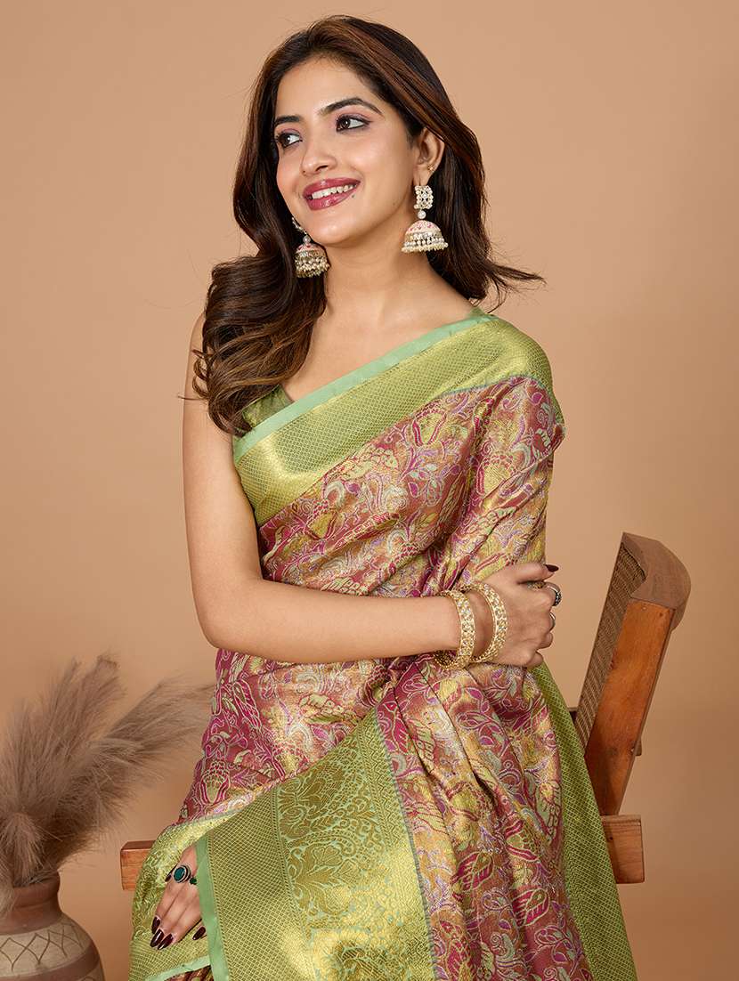 women self design kanjivaram saree with blouse - 21999984 -  Standard Image - 4