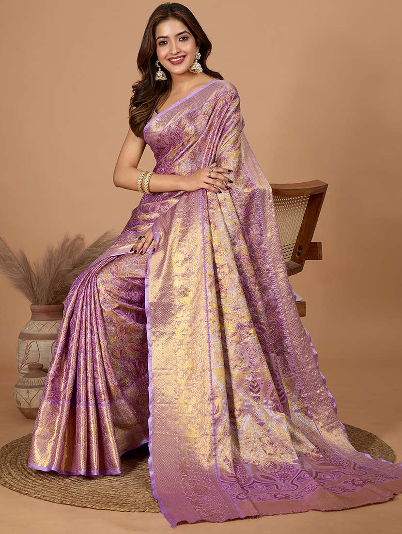 women self design kanjivaram saree with blouse - 21999985 - Standard Image - 4