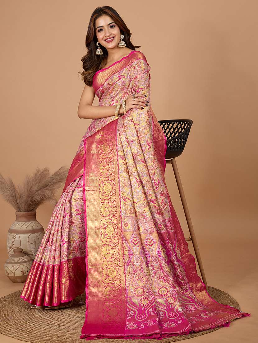 women self design kanjivaram saree with blouse - 21999986 -  Standard Image - 1