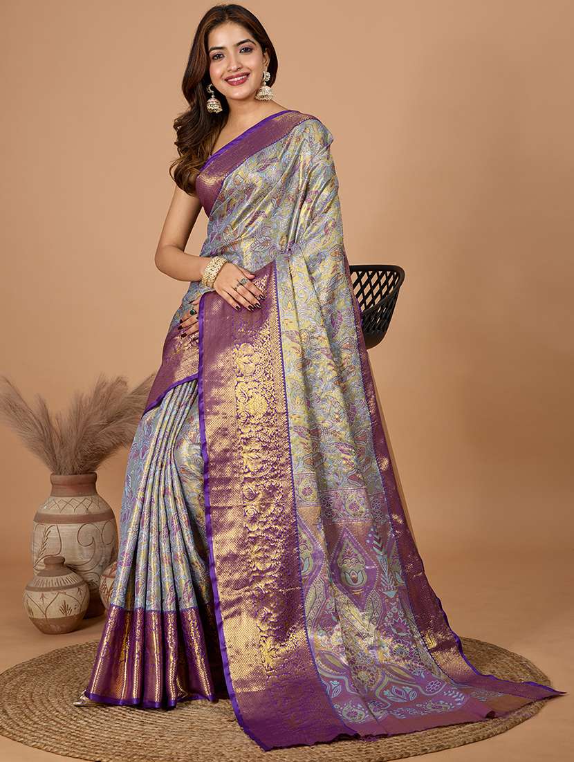 women self design kanjivaram saree with blouse - 21999987 -  Standard Image - 1