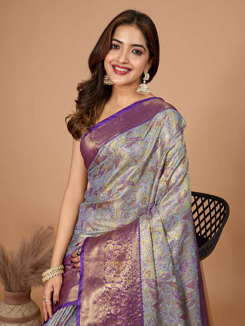 women self design kanjivaram saree with blouse - 21999987 -  Standard Image - 4