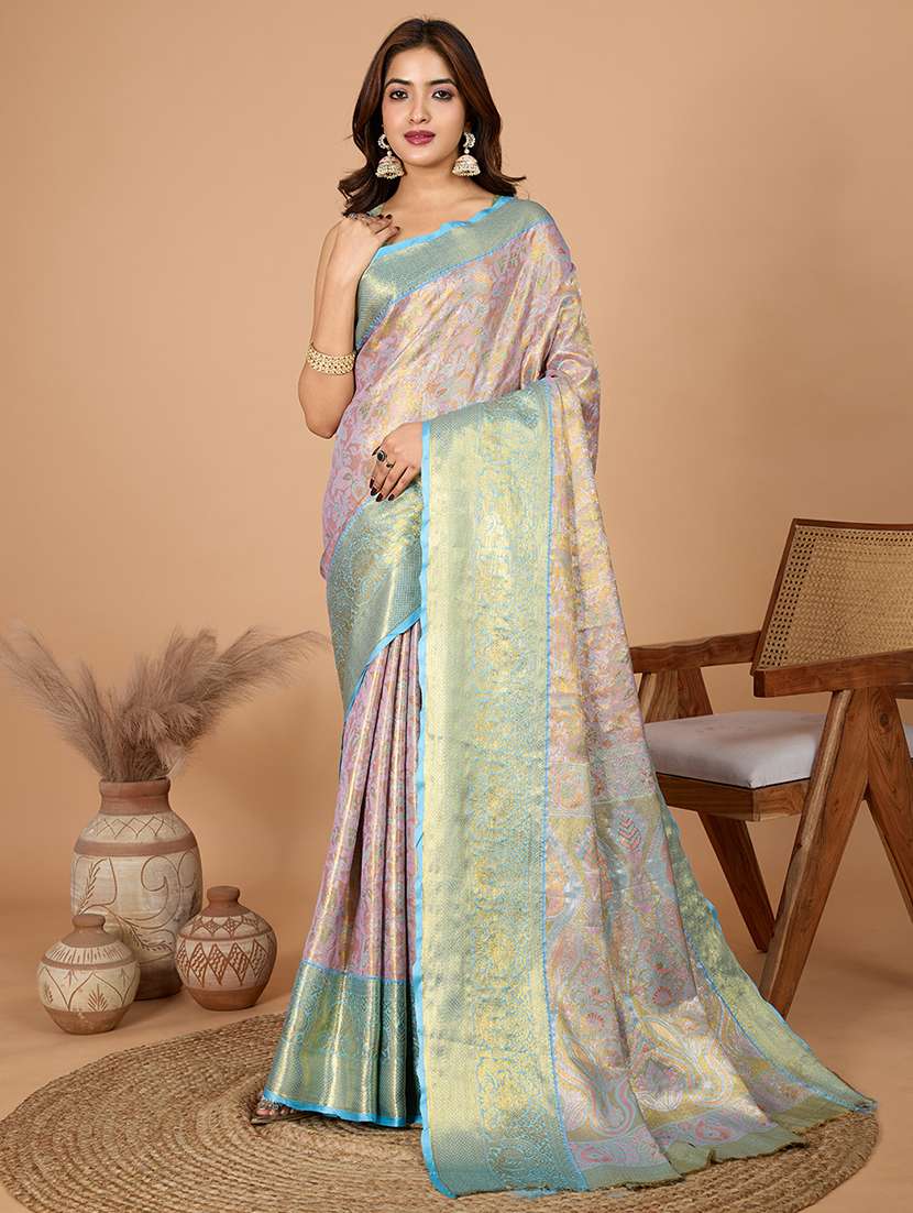 women self design kanjivaram saree with blouse
