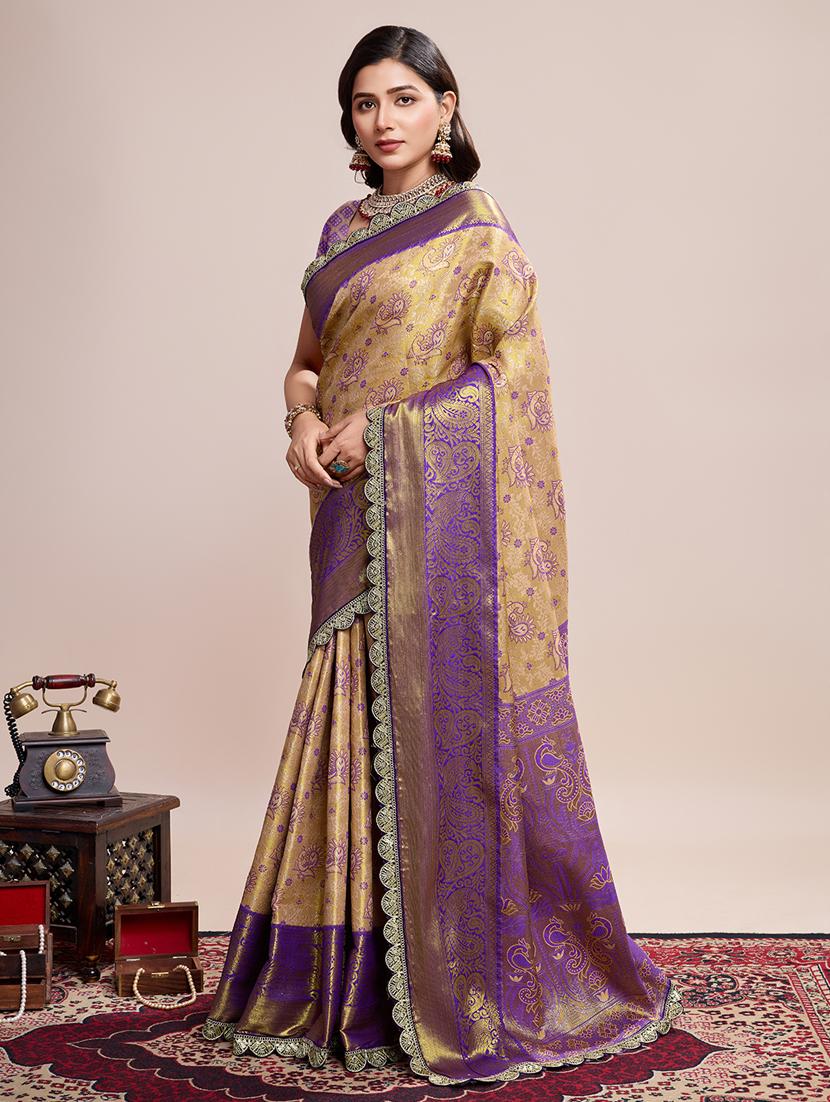 women self design kanjivaram saree with blouse - 21999989 - Standard Image - 1