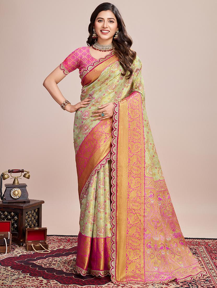 women self design kanjivaram saree with blouse - 21999990 -  Zoom Image - 0