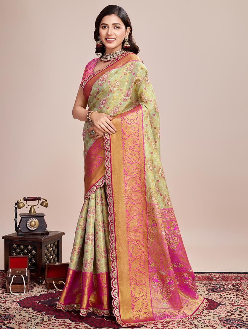 women self design kanjivaram saree with blouse - 21999990 - Standard Image - 1
