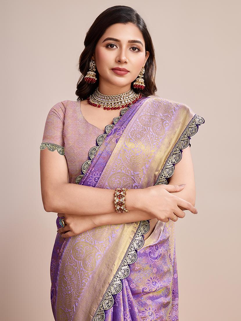 women self design kanjivaram saree with blouse - 21999992 - Standard Image - 4
