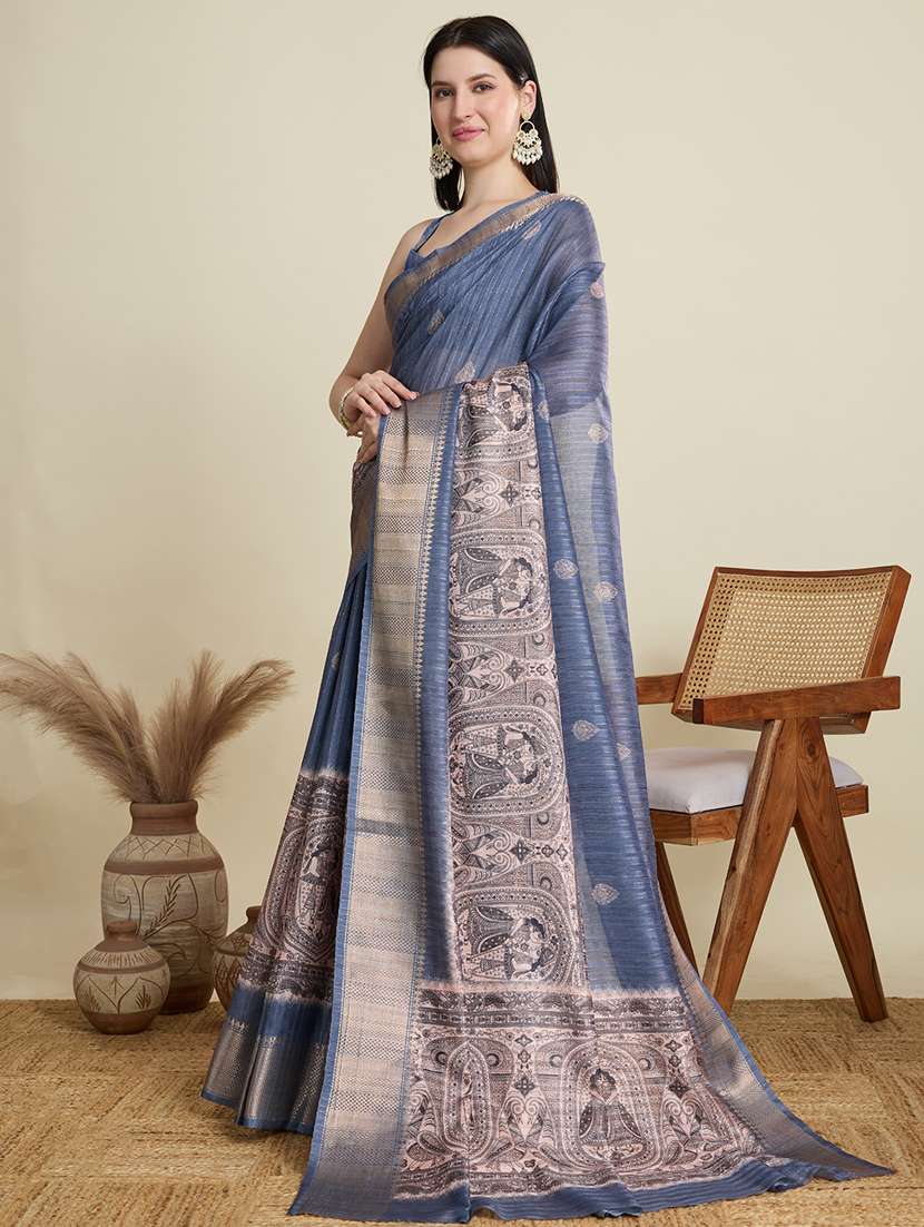 women self design bordered saree with blouse - 21999997 - Standard Image - 1
