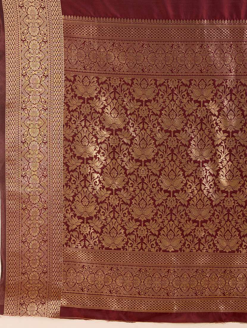 women solid with bordered saree with blouse - 22000009 -  Standard Image - 4