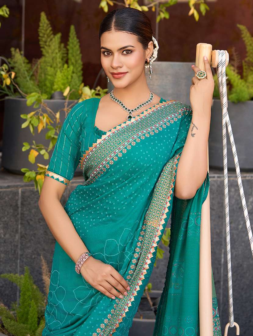 women printed bordered saree with blouse - 22000023 -  Standard Image - 1