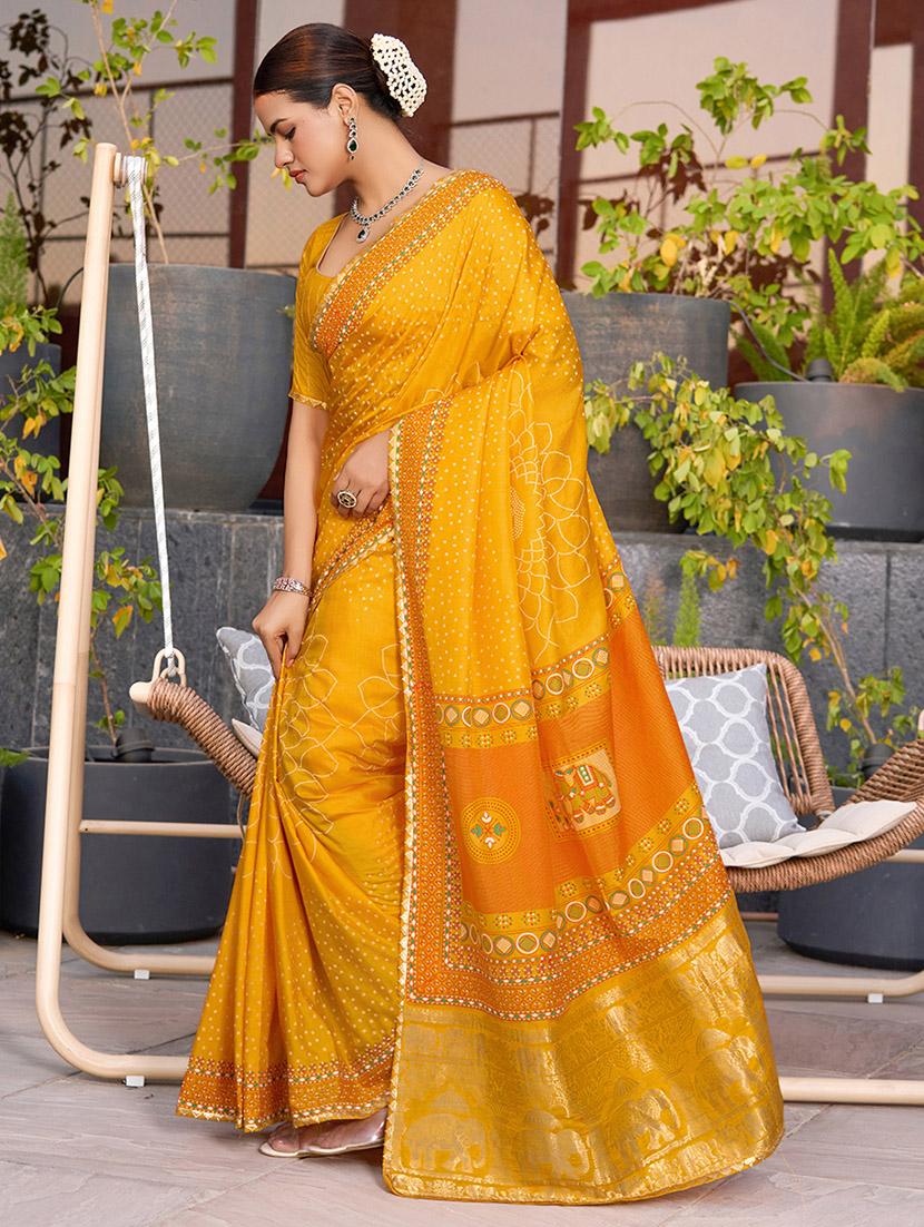 women printed bordered saree with blouse - 22000025 -  Standard Image - 1