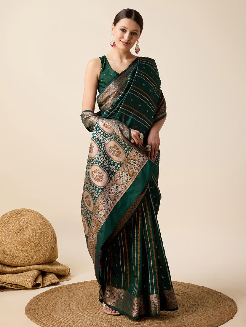 women self design banarasi saree with blouse - 22000027 - Standard Image - 1