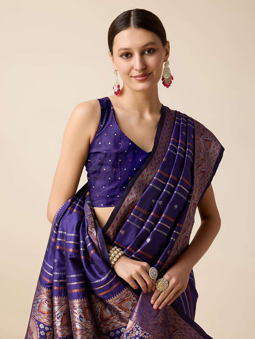 women self design banarasi saree with blouse - 22000030 -  Standard Image - 4