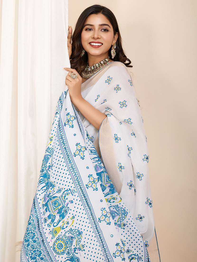 women self design bordered saree with blouse - 22000034 -  Standard Image - 4