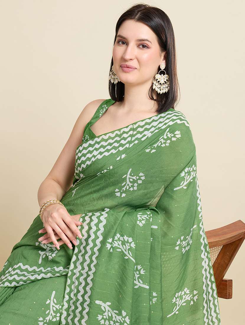 women printed casual wear saree with blouse - 22000039 -  Standard Image - 4