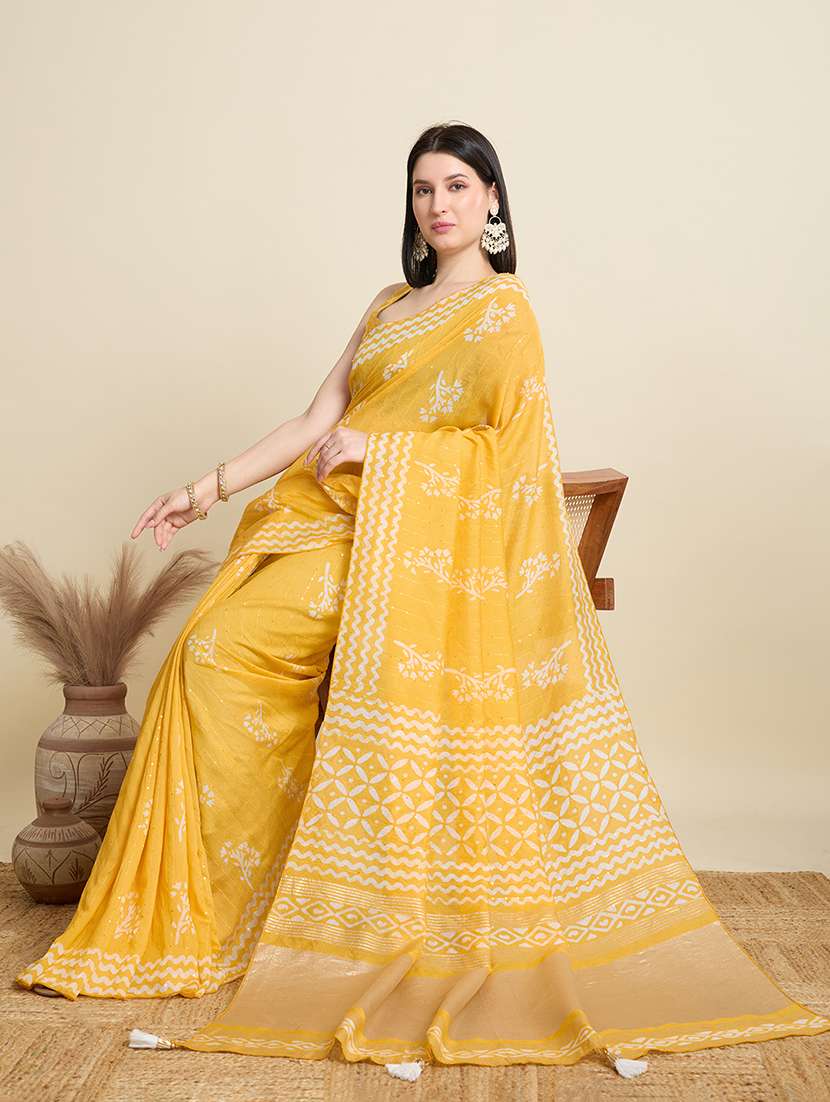 women printed casual wear saree with blouse - 22000042 - Standard Image - 4