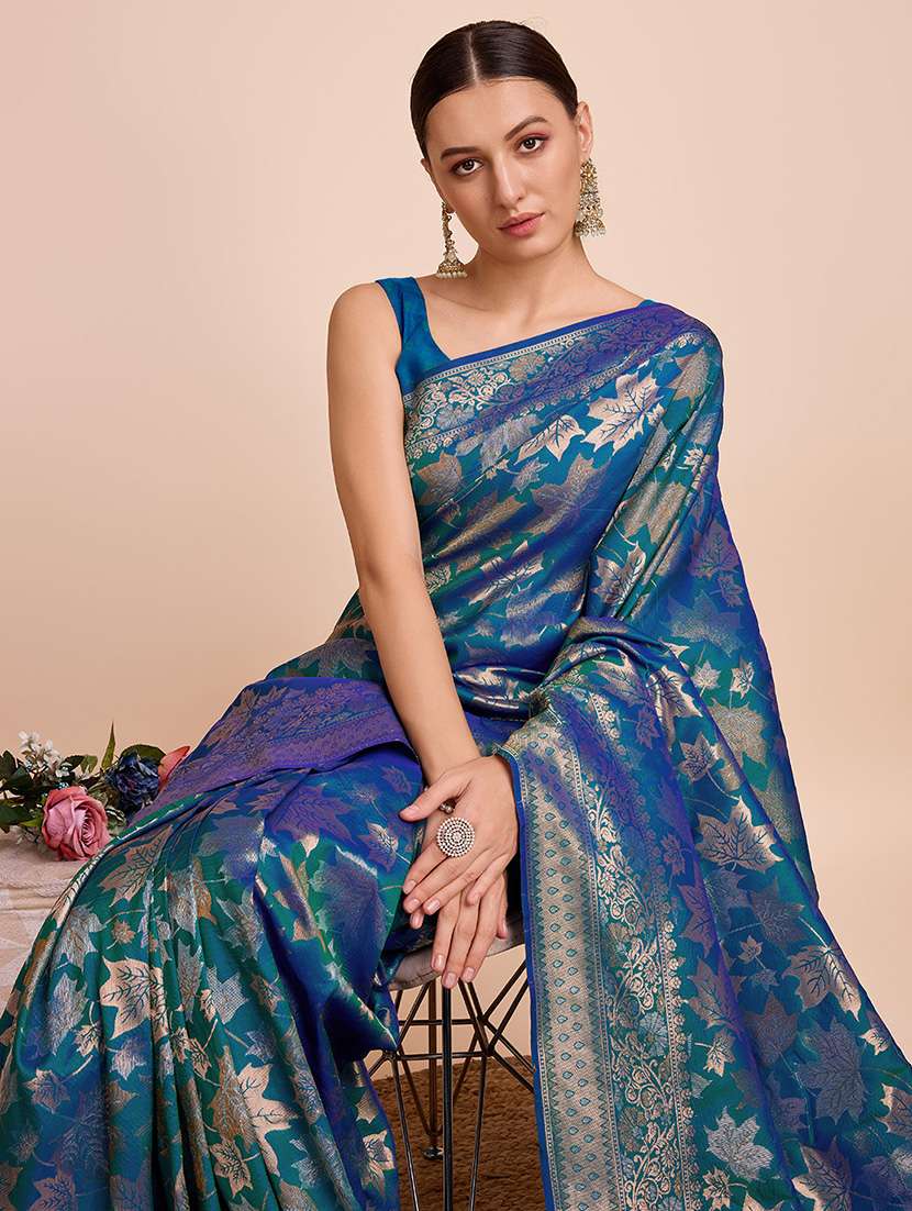 women self design banarasi saree with blouse - 22000062 - Standard Image - 4