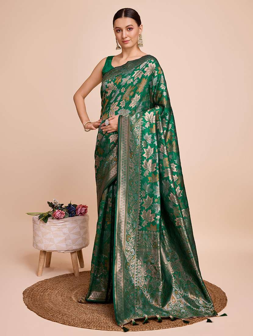 women self design banarasi saree with blouse - 22000067 - Standard Image - 4