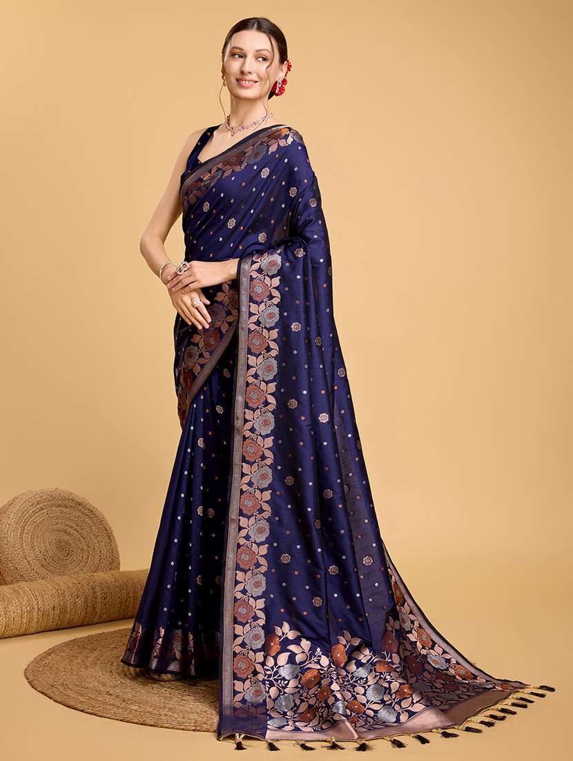 women floral banarasi saree with blouse - 22000080 -  Standard Image - 1