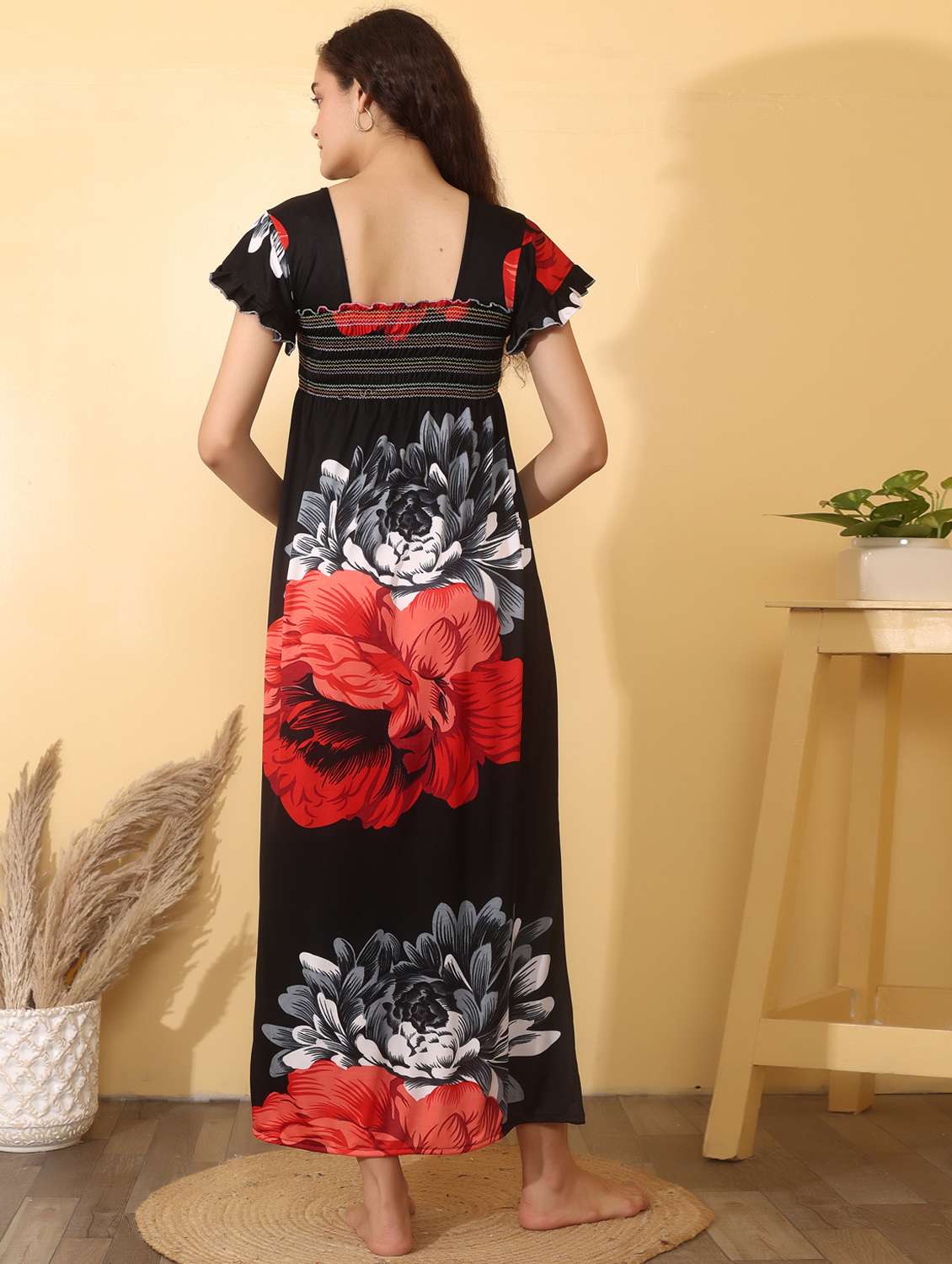 women pack of 2 floral print short sleeve nighty - 22000100 -  Standard Image - 4