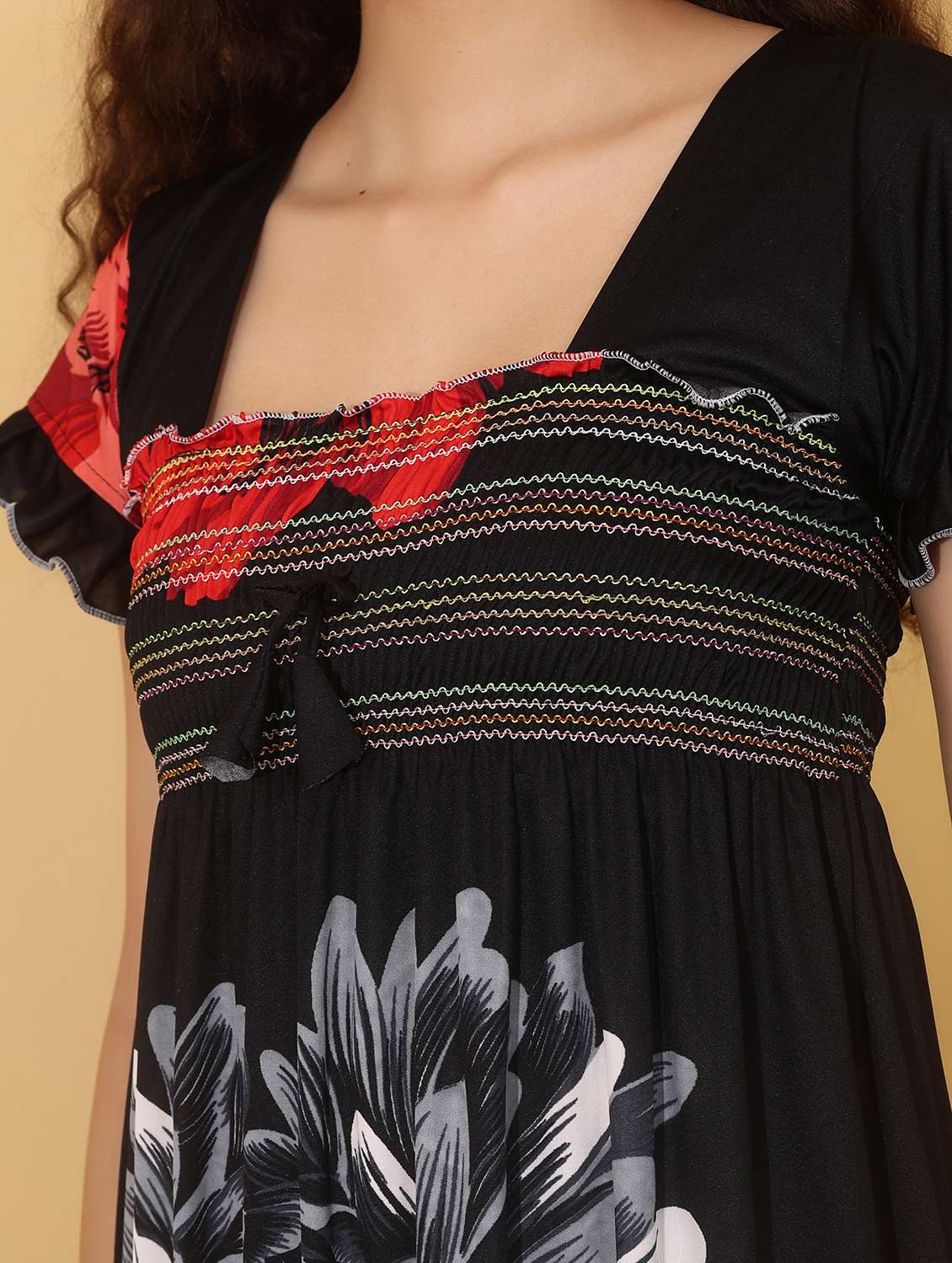 women pack of 2 floral print short sleeve nighty - 22000106 -  Standard Image - 6