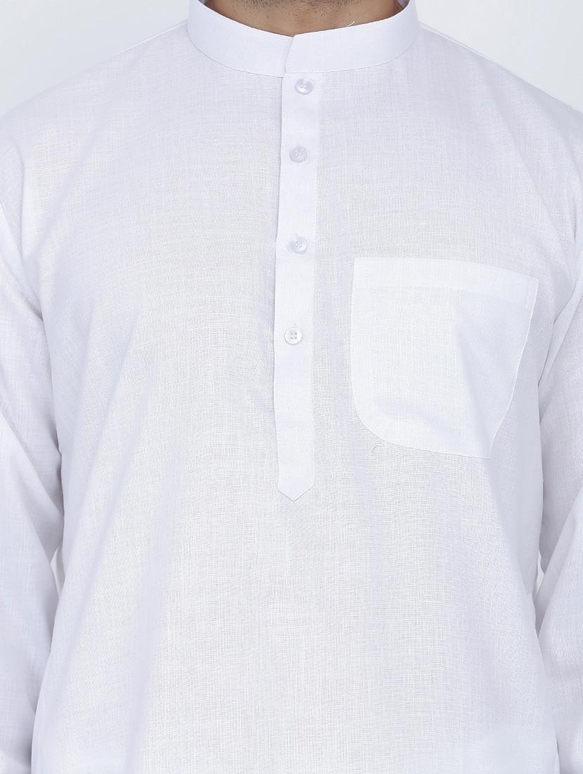 men solid mandarin neck kurta churidar ethnic wear set - 22000604 - Standard Image - 4