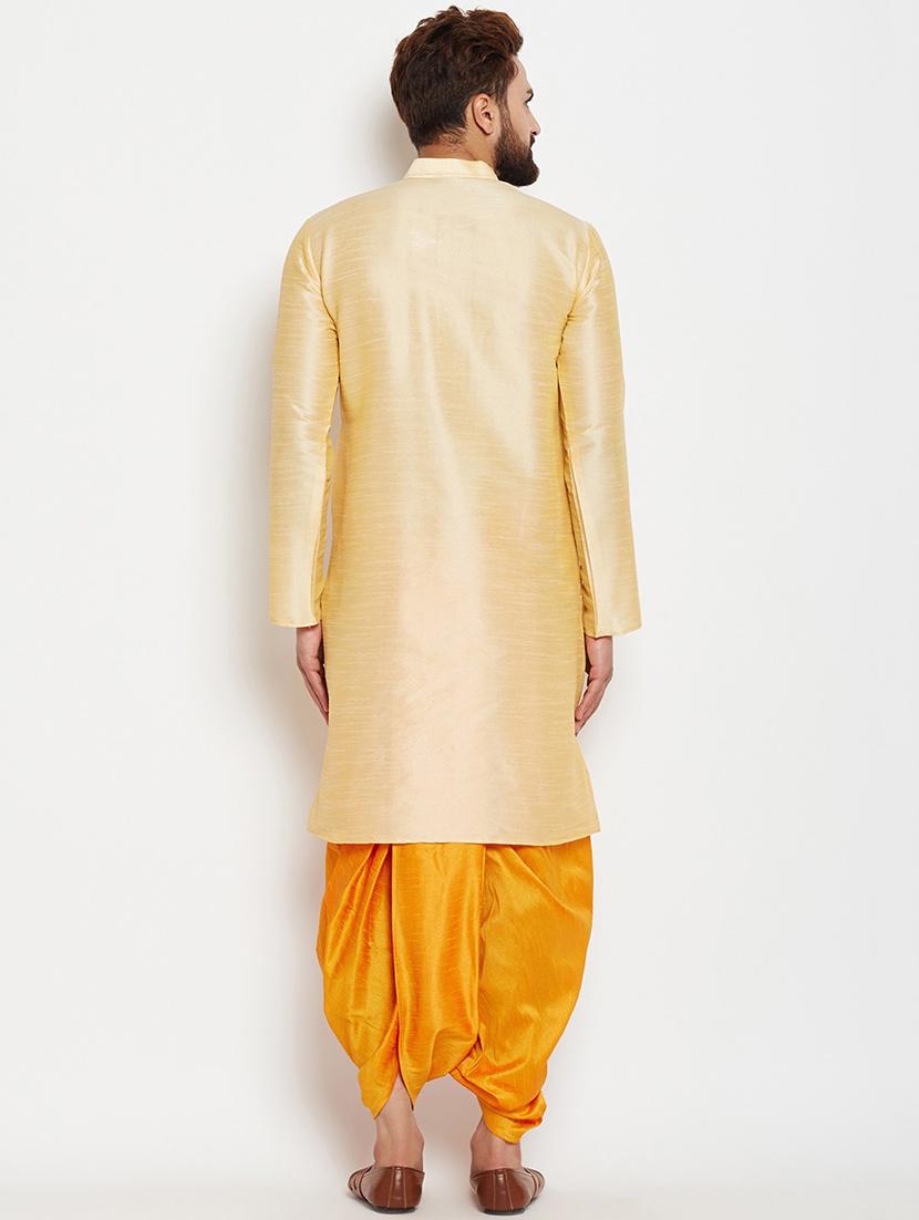 men solid long sleeve kurta and dhoti set - 22000885 - Standard Image - 1