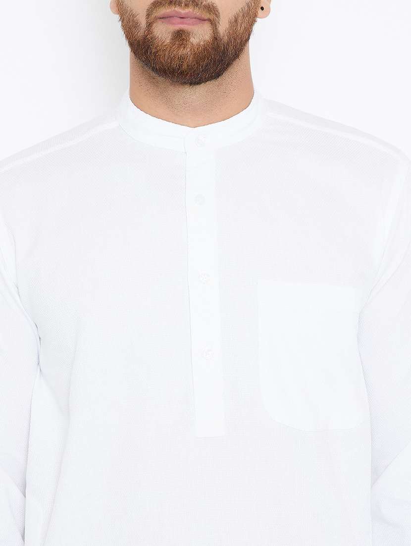 men solid long sleeve kurta and pyjama set - 22001013 - Standard Image - 4