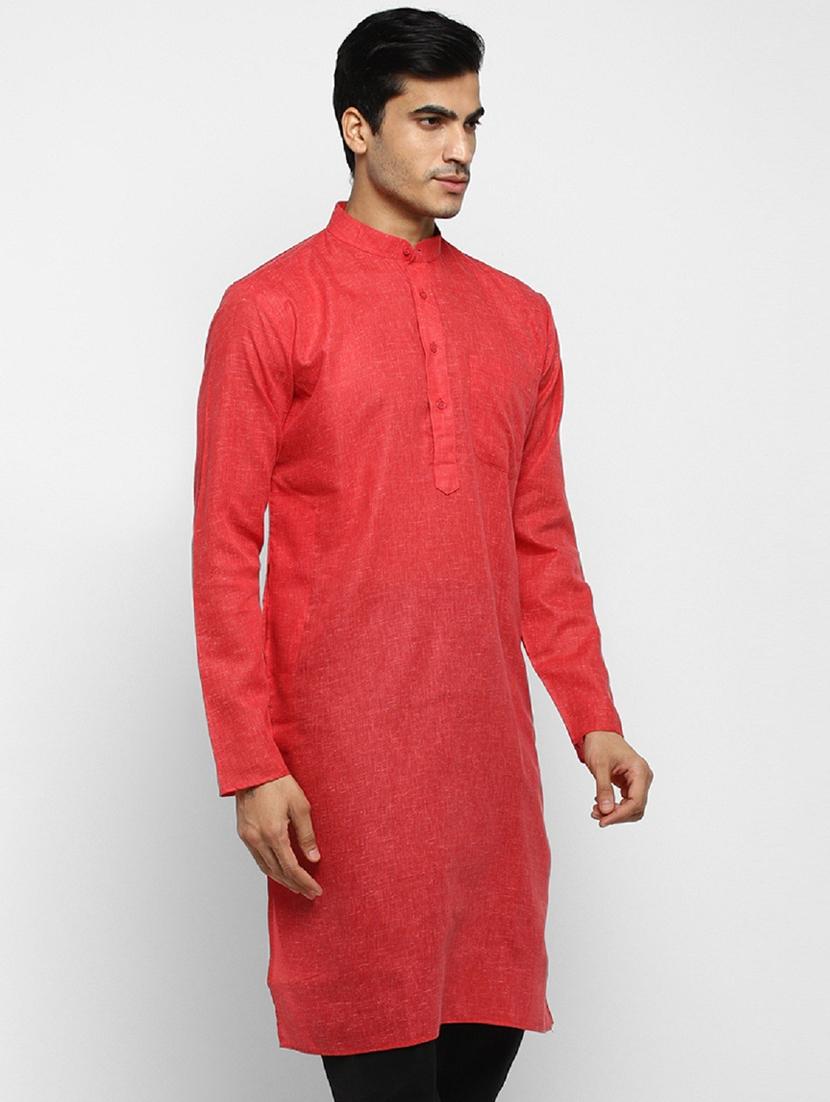 men solid mandarin collar long sleeve kurta  - 22001163 -  Standard Image - 1