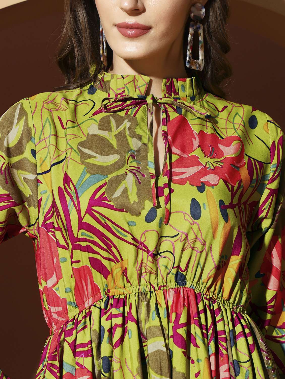 women floral print puff sleeve tiered maxi dress - 22001256 -  Standard Image - 4