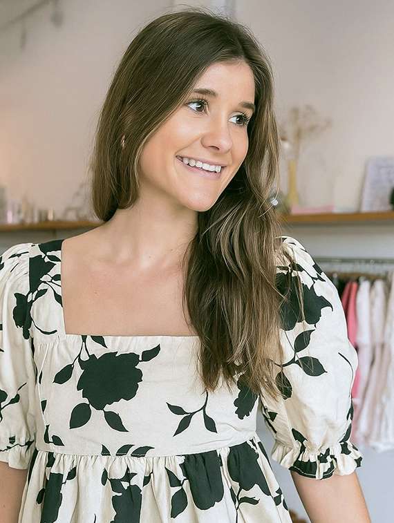women floral print puff sleeve fit & flare dress - 22001258 -  Standard Image - 4