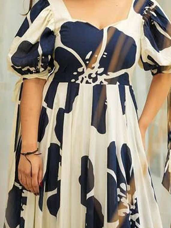 women floral print puff sleeve tiered dress - 22001265 -  Standard Image - 4