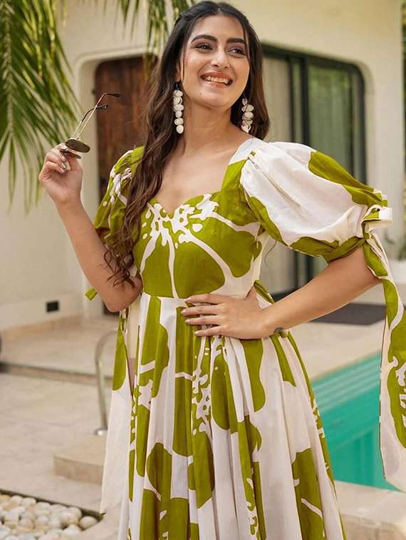 women floral print puff sleeve tiered maxi dress - 22001266 -  Standard Image - 4