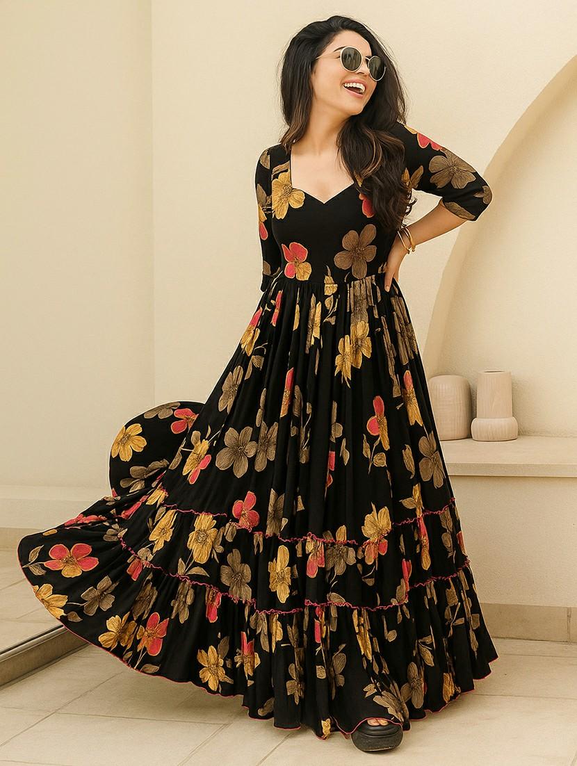 women floral print puff sleeve tiered maxi dress - 22001275 - Zoom Image - 0
