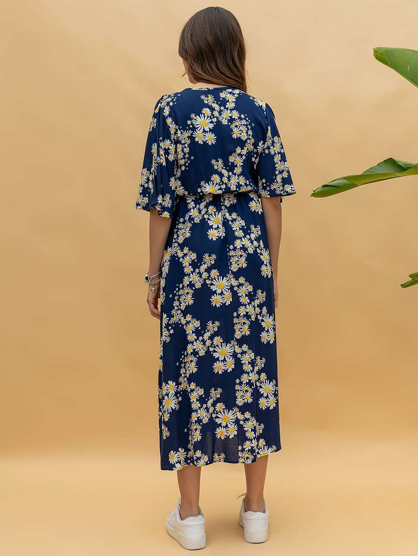 women floral print short sleeve a-line dress - 22001280 -  Standard Image - 1