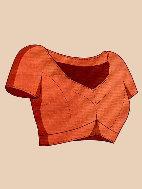 women solid with bordered kota doria saree with blouse - 22001287 -  Standard Image - 4