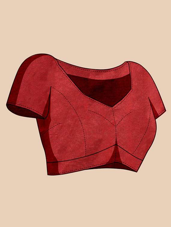 women solid with bordered kota doria saree with blouse - 22001288 -  Standard Image - 4