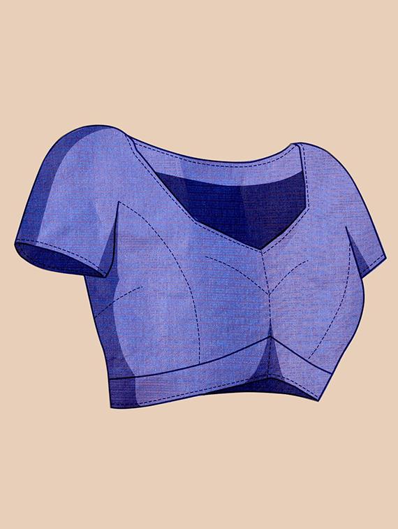 women solid with bordered kota doria saree with blouse - 22001289 - Standard Image - 4