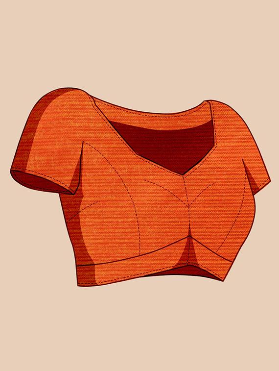 women solid with bordered kota doria saree with blouse - 22001290 - Standard Image - 4
