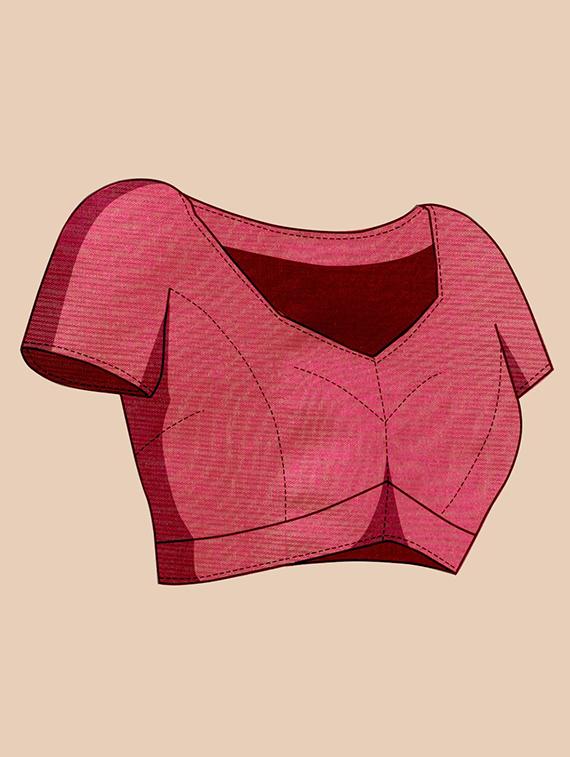 women solid with bordered kota doria saree with blouse - 22001291 - Standard Image - 4