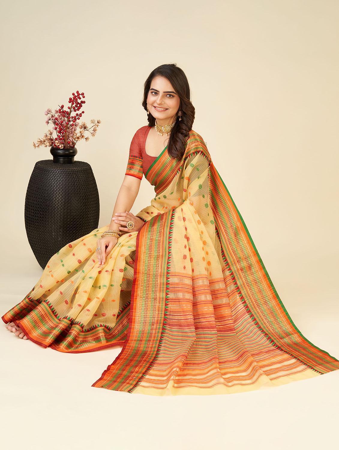 women self design bordered saree with blouse - 22001301 -  Standard Image - 1