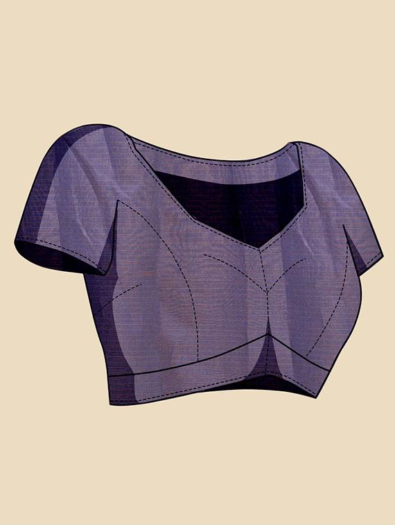 women solid with bordered kota doria saree with blouse - 22001310 - Standard Image - 4