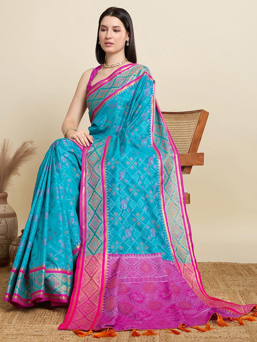 women self design patola saree with blouse - 22001324 - Standard Image - 1